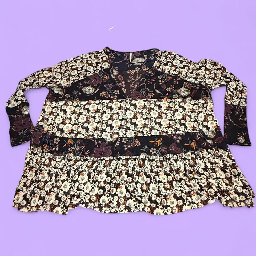 Free People Isabelle Swing Tunic Top Floral NWOT sz M